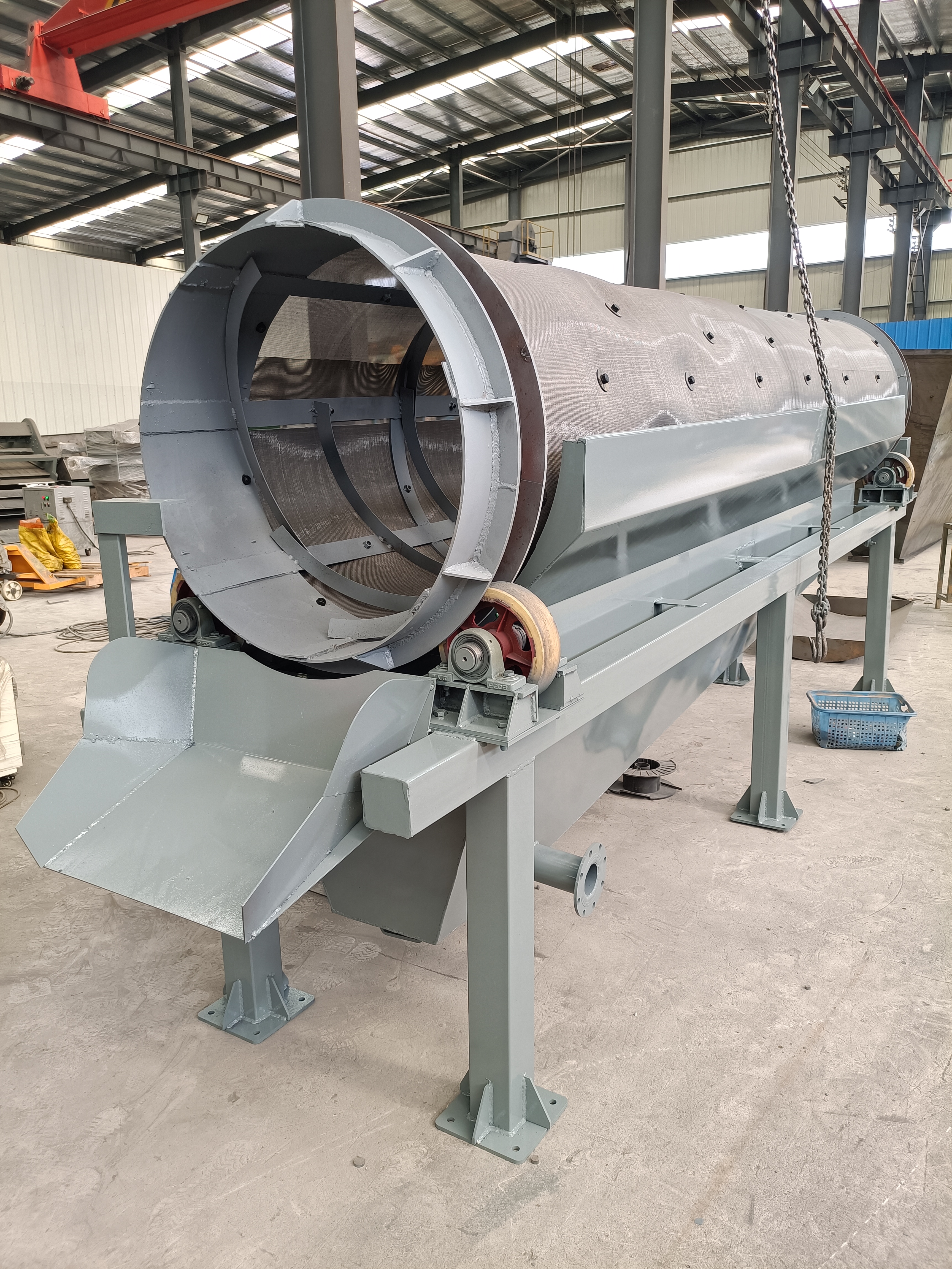 無軸滾筒篩帶水洗的性能特點